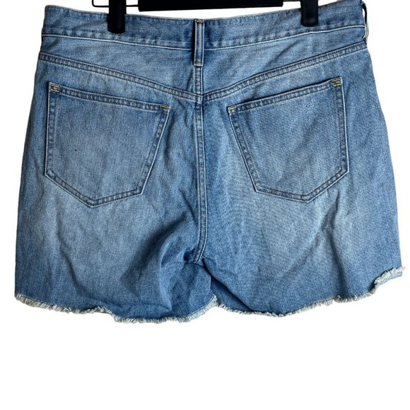 J. Crew Mid Rise Distressed Button Fly Cutoff Denim Shorts Blue C6214 Size 28 - Picture 3 of 10